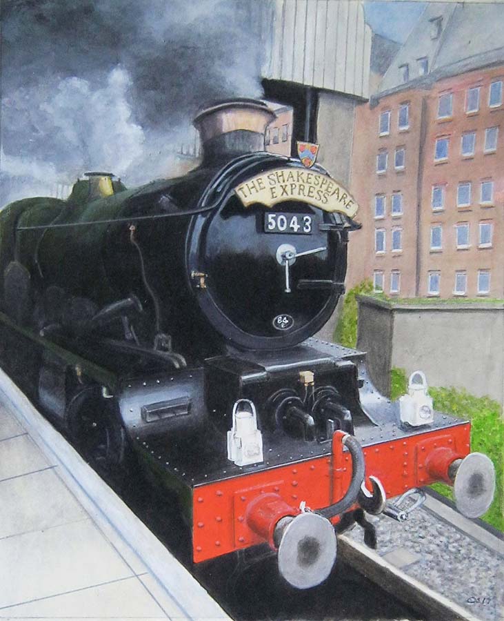 GWR 4-6-0 Castle Class No 5043 'Earl of Mount Edgcumbe' arrives at Snow Hill on the down Shakespeare Express from Stratford upon Avon