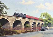 Ex-LMS Fowler Tank 2-6-4T No 42345 is seen on Prince's Drive viaduct at the head of a leamington to Coventry service