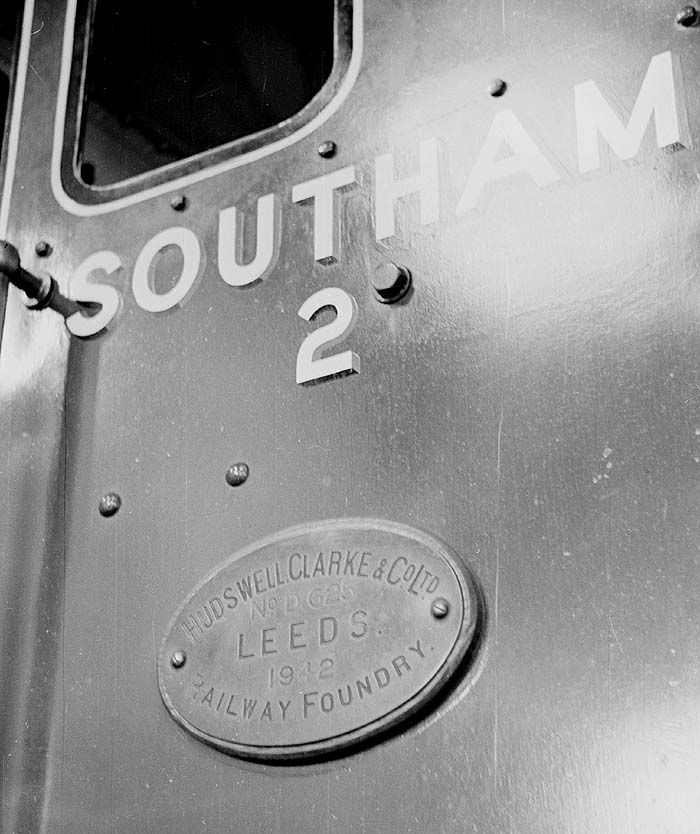 Second of three views of Hudswell & Clarke diesel locomotive D 625 which was built in their Leeds factory in 1942