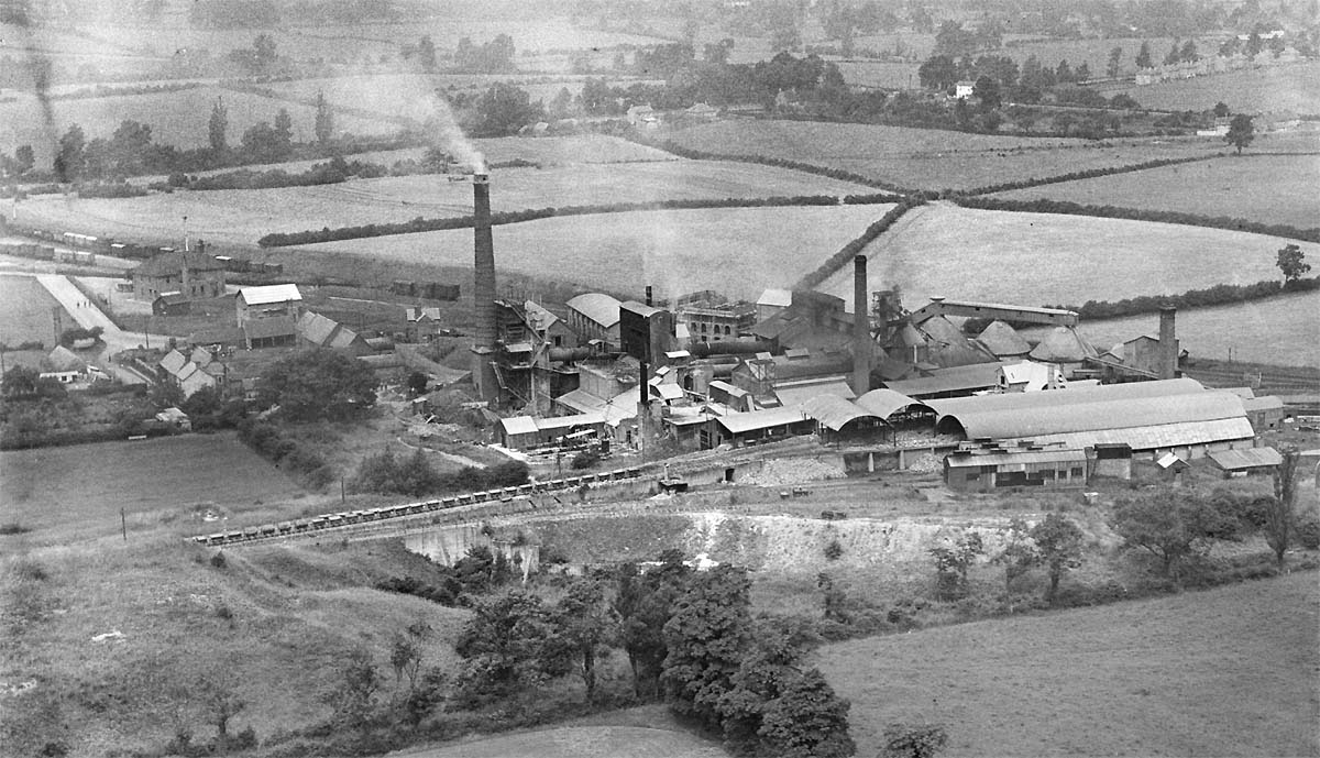 Third of three aerial views of Southam Cement Works, Long Itchington, taken in 1932